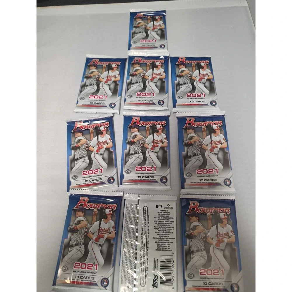 2021 Bowman Baseball Mega Box 10-Card Base (10) Pack Lot Factory Sealed